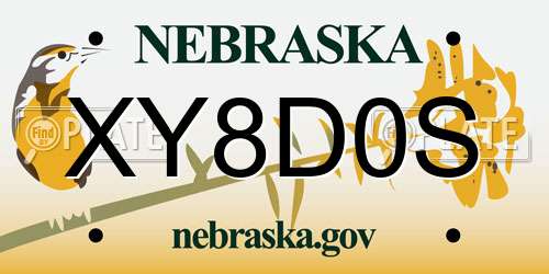 XY8D0S Nebraska License Plate