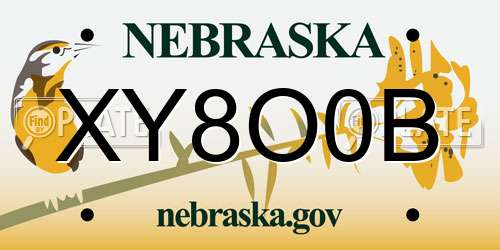 XY8O0B Nebraska License Plate