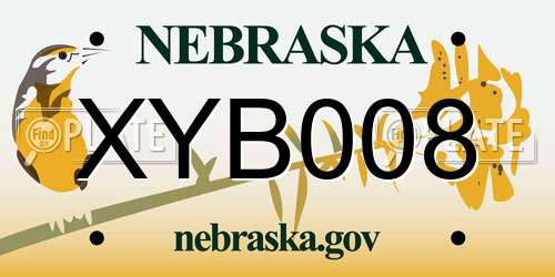 XYB008 Nebraska License Plate