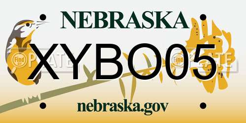 XYBO05 Nebraska License Plate