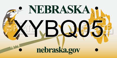 XYBQ05 Nebraska License Plate