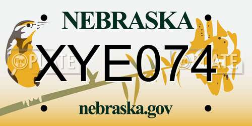 XYE074 Nebraska License Plate