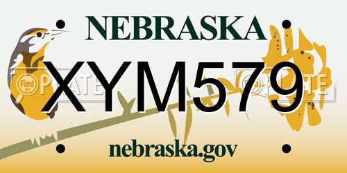XYM579 Nebraska License Plate