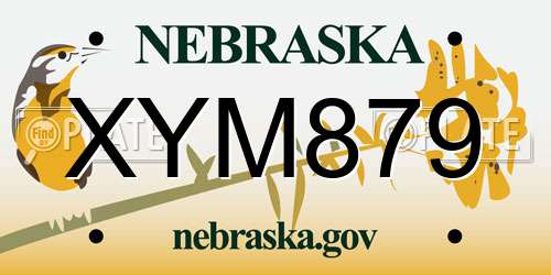 XYM879 Nebraska License Plate