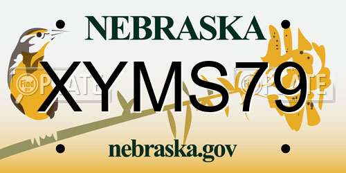 XYMS79 Nebraska License Plate
