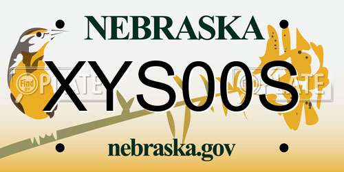 XYS00S Nebraska License Plate