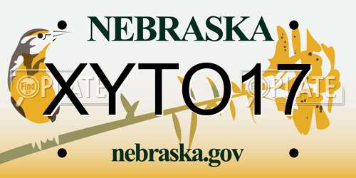 XYTO17 Nebraska License Plate