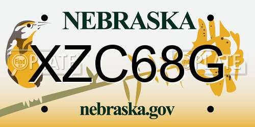 XZC68G Nebraska License Plate