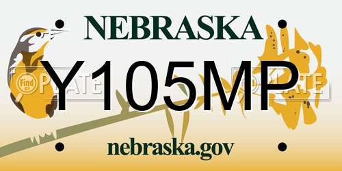 Y105MP Nebraska License Plate