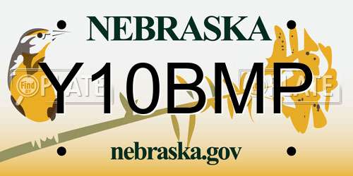 Y10BMP Nebraska License Plate