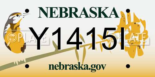 Y1415I Nebraska License Plate