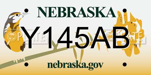 Y145AB Nebraska License Plate