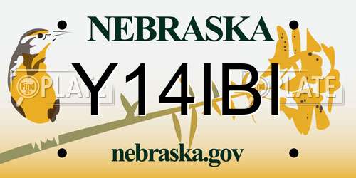 Y14IBI Nebraska License Plate