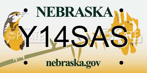 Y14SAS Nebraska License Plate