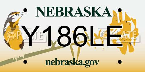 Y186LE Nebraska License Plate