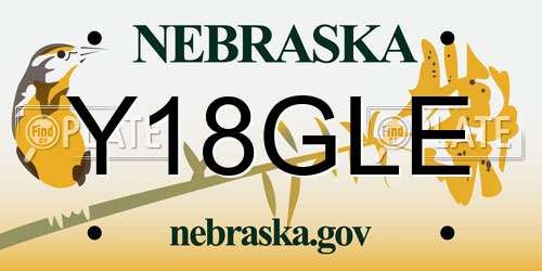 Y18GLE Nebraska License Plate