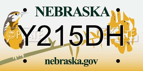 Y215DH Nebraska License Plate