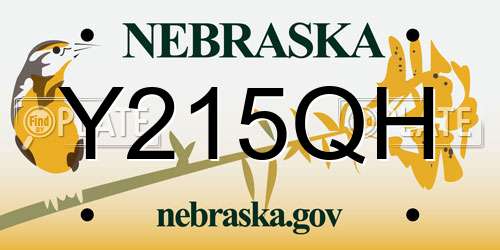 Y215QH Nebraska License Plate