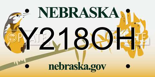 Y218OH Nebraska License Plate
