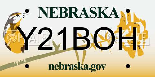 Y21BOH Nebraska License Plate