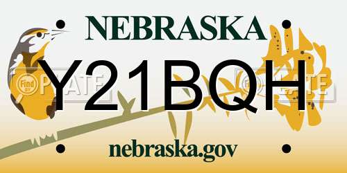 Y21BQH Nebraska License Plate