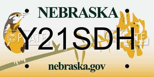 Y21SDH Nebraska License Plate
