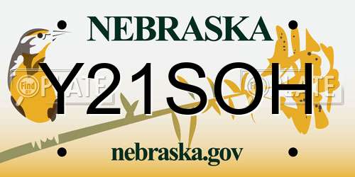 Y21SOH Nebraska License Plate