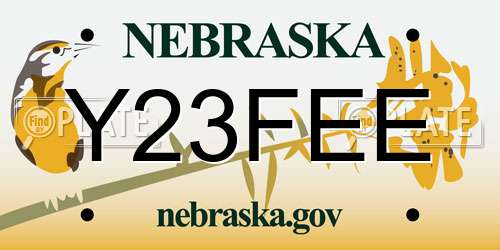 Y23FEE Nebraska License Plate