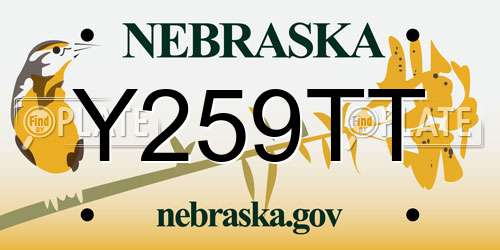 Y259TT Nebraska License Plate