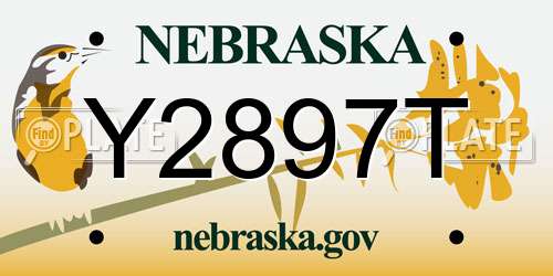 Y2897T Nebraska License Plate
