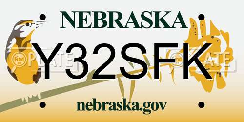 Y32SFK Nebraska License Plate