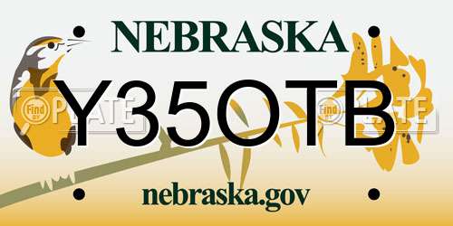 Y35OTB Nebraska License Plate