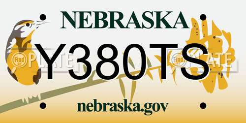 Y380TS Nebraska License Plate