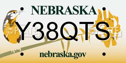 Y38QTS Nebraska License Plate