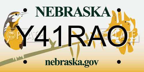 Y41RAO Nebraska License Plate