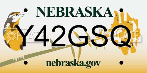Y42GSQ Nebraska License Plate