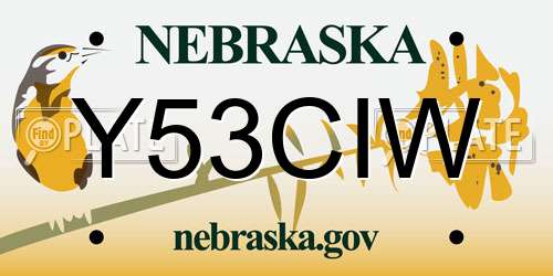 Y53CIW Nebraska License Plate