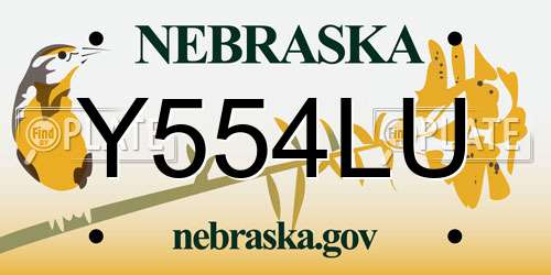 Y554LU Nebraska License Plate