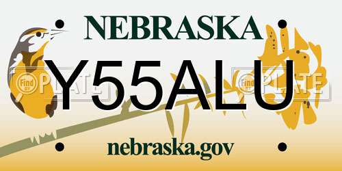 Y55ALU Nebraska License Plate