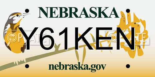Y61KEN Nebraska License Plate