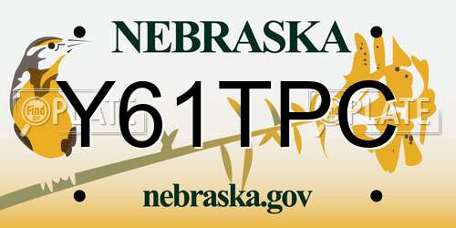 Y61TPC Nebraska License Plate