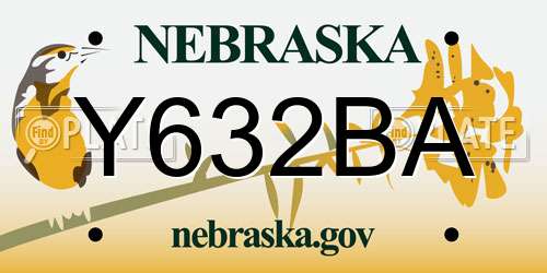 Y632BA Nebraska License Plate