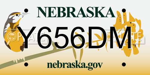 Y656DM Nebraska License Plate