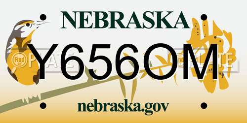 Y656OM Nebraska License Plate