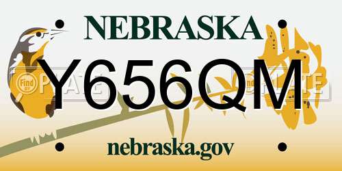 Y656QM Nebraska License Plate