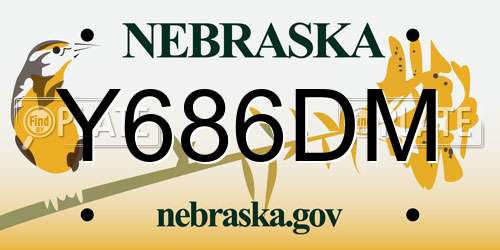 Y686DM Nebraska License Plate