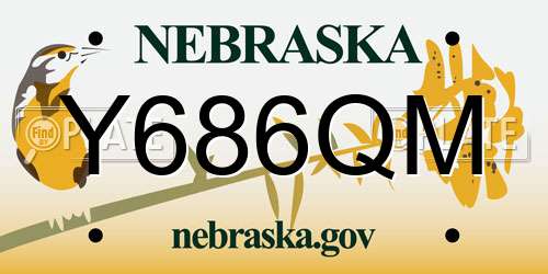 Y686QM Nebraska License Plate