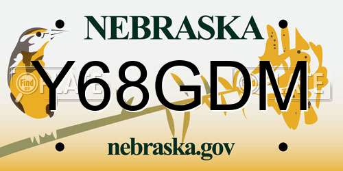 Y68GDM Nebraska License Plate