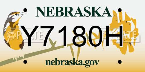 Y7180H Nebraska License Plate