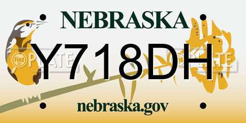 Y718DH Nebraska License Plate